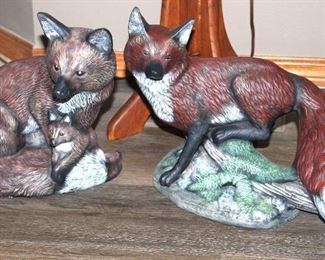Large fox figurines.