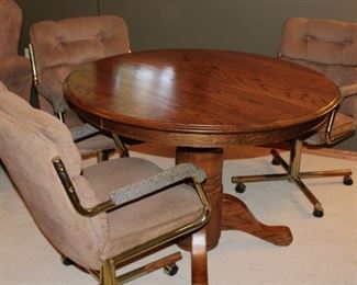 Oak Dinette Set with 3 Chairs