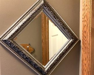 Decorative mirror can be hung straight or as diamond.