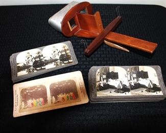 Antique Stereoscope with lots of slides.