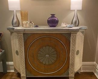 Stunning cabinet. Client keeps here candles in here. It smells yummy and looks yummy too. Inside has one shelf. $450. 