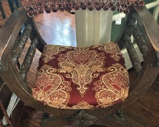 Curved seat antique chair