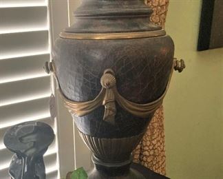 One of two decorative urns