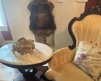 Marble top antique table