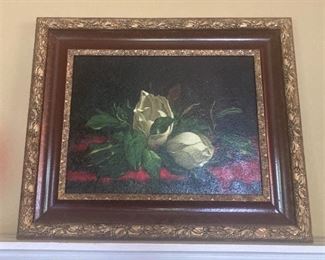 Framed magnolia art