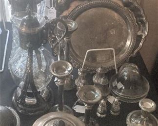 Some of the many silverplate selections