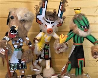 Kachina dolls are figures carved, typically from cottonwood root, by Hopi people.