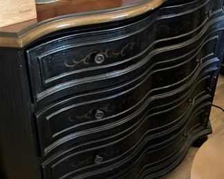 4-drawer black chest