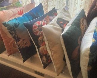Some of the many pillows