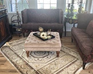 More sofas; large ottoman; rug