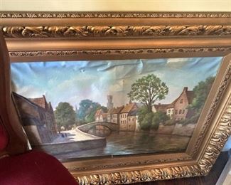 Gold frame; picture as is