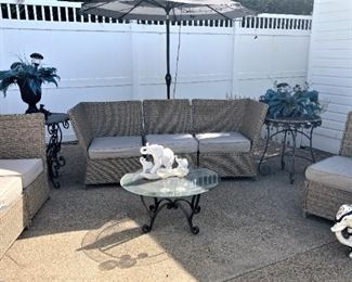 Some of the many pieces of patio furniture