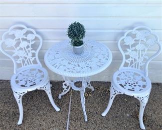 3 piece white patio set