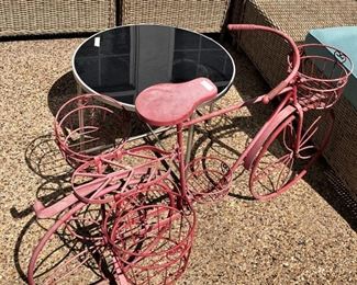 Small bicycle plant holder