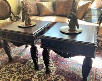 Another large sofa; 2 side tables; beautiful rug