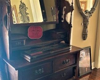 Antique dresser with tilt mirror