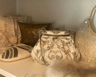 Many styles of evening bags