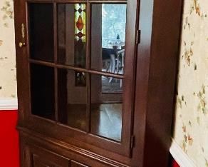 4______$375
Statton Corner cabinet mahogany 77x38x17D