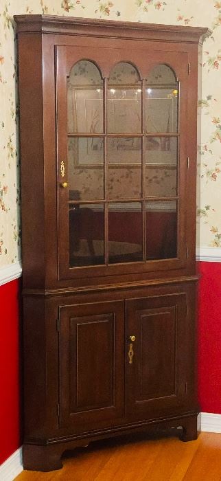 4______$375 
Corner cabinet mahogany 77x38x17D
