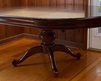 7______$295 
Round table 52D + 2 foot leave - mahogany finish 
