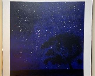 $395- Ben Brown original painting 3'x3' "Stairy Night"