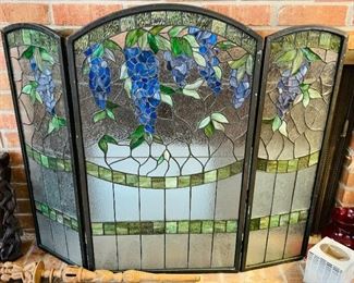 14______$120 
Stain glass firescreen 40W x 34T with grape design