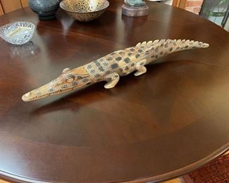 $275   Gator - Alligator / Crocodile Papau wood carved from New Guinnea- 3'L