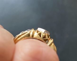 $350 - 14kt diamond ring with diamond Sz 5 1/2