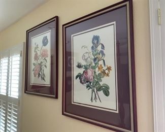 NOW $40 Pair of botanical prints 30Tx24W...$80