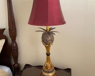 NOW $70 Pair of gilt pineapple lamps 39H...$110