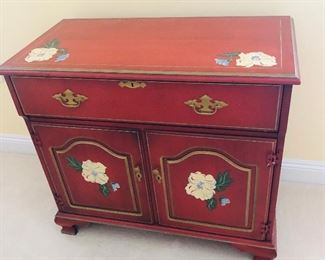 NOW $120 Red cabinet painted great for sink or Bar 32Tx36Tx18D...$240