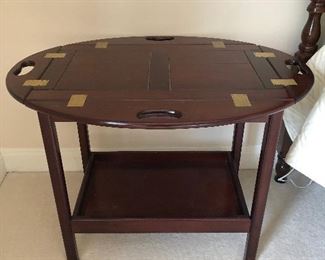 NOW $190 Pair of campaign ship table 26Tx36Wx 25D...was $300