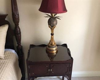 Pair of gilt pineapple lamps 39H...$110