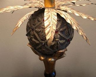 NOW $70 Pair of gilt pineapple lamps 39H...$110