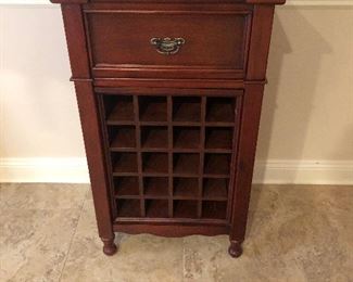 NOW $100 Wine rack/bar Cherry stained wood 39Tx23Wx17D...$195