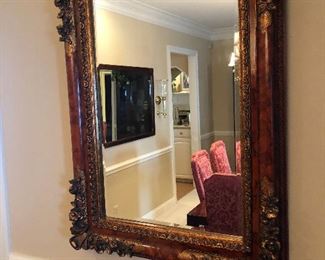 Brown faux  wood mirror 45Tx34W... $150