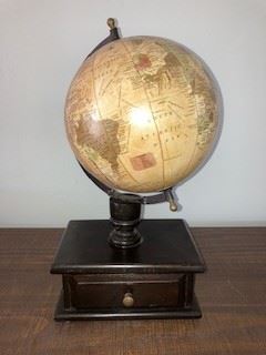 Antique Globe w/Drawer 16"