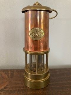 Brass & Copper Miners Lamp 9"