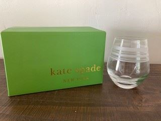 Kate Spade N.Y. Lenox "Library Strip" Stemless Wine Glasses (4), New