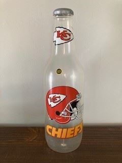 KC Chiefs Plastic Soda/Beer Bottle Bank 14"