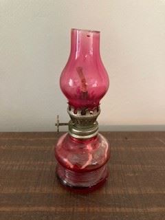 Mini Glass Oil Lamp 5"