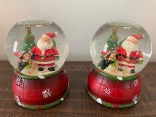 Two Santa Snowglobes 3.5"