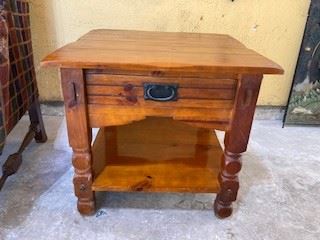 Wood End Table w/Drawer 24x24x22