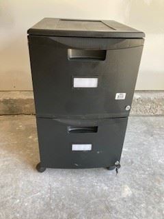 New Plastic File Cabinet with Wheels and Key
