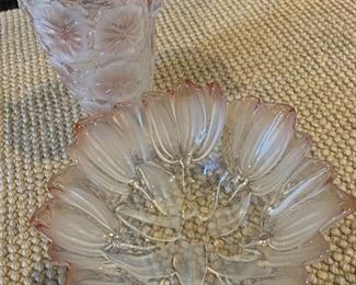 Vintage Mikasa tall vase and bowl