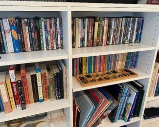 children's books, puzzles, DVD's