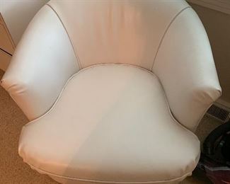 White leather chair