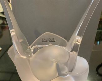 Lalique dove vase - with original box.