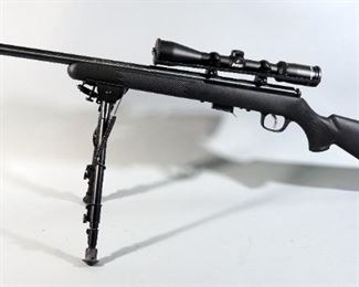 Savage 93R17 .17 HMR Bolt Action Rifle SN# 0560847, With Burris 3-9x40 Scope And Bipod

