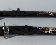 Wakizashi And Tanto Sword Set, 18.25" And 10" Blades, Both In Scabbards
